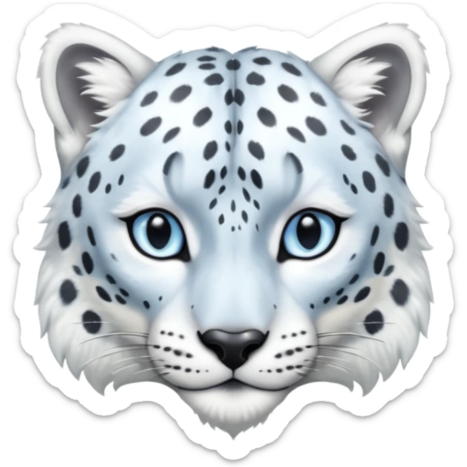 Shiny realistic feral wildlife lifelike elegant Snow-Leopard-Amaura-Arctic-Fox-fusion-hybrid, full body  sticker