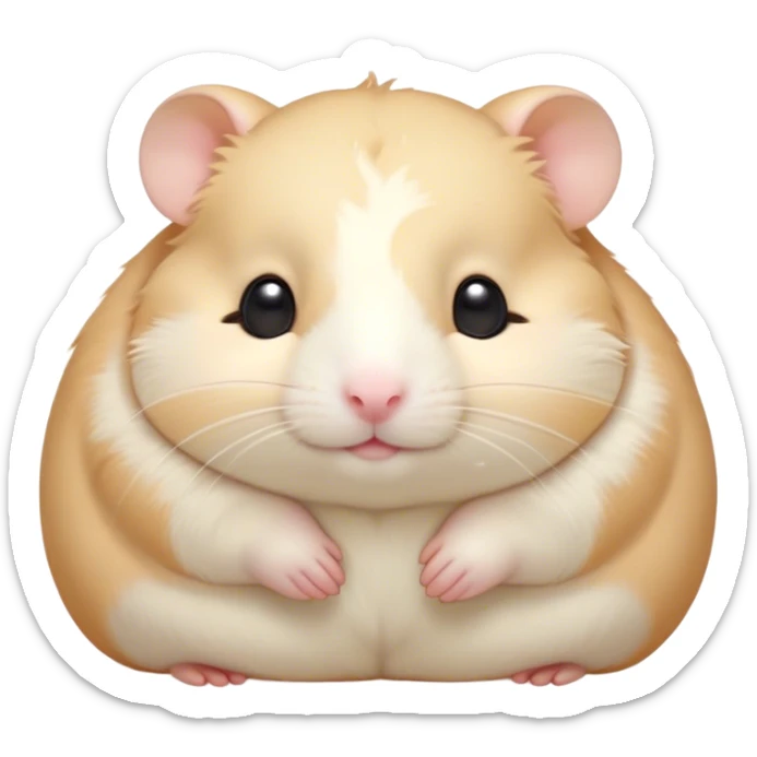 Meme-Worthy Cute Sleeping Cream Hamster Portrait Emoji, Head resting peacefully with a contented smile, showcasing a delightfully compact build and a luxuriously soft cream coat, eyes shut in a serene nap, Simplified yet hilariously adorable features, highly detailed, glowing with a soft, drowsy light, high shine, relaxed and utterly lovable, stylized with an air of playful laziness, bright and heartwarming, soft glowing outline, capturing the essence of a comically sleepy hamster, so meme-worthy it feels like it could instantly become the next viral sensation of adorable slumber! sticker