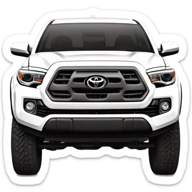 Toyota tacoma white head on view toyota letters in grill sticker