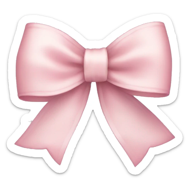 light pink ribbon bow sticker