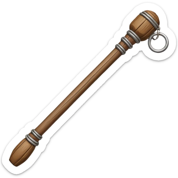 Monk Staff, Staff – Wooden monk’s staff with metal rings at top. sticker