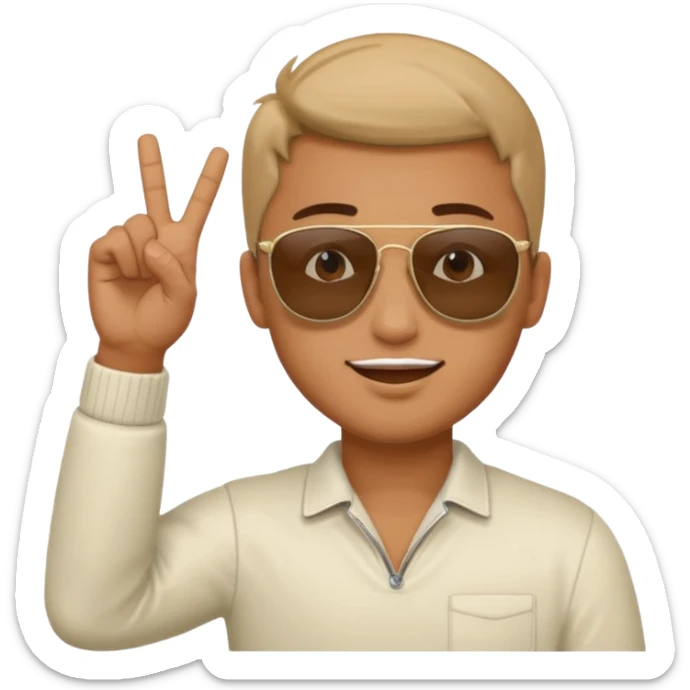 A guys taking of his sun glasses in a emoji like this 😎 🤏 sticker