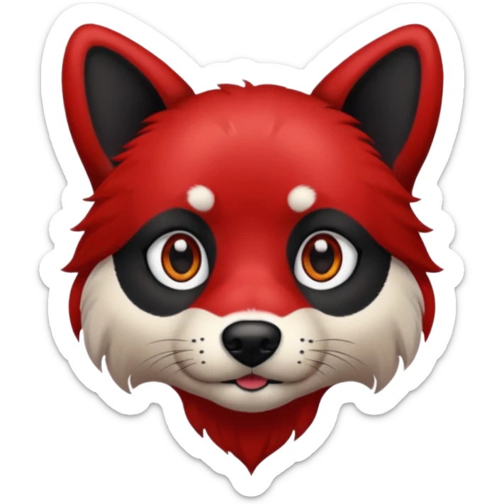 dog with very black tattoed face and red hair sticker