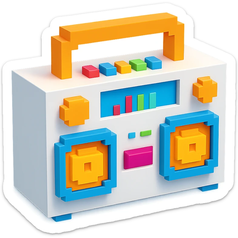 white boombox sticker