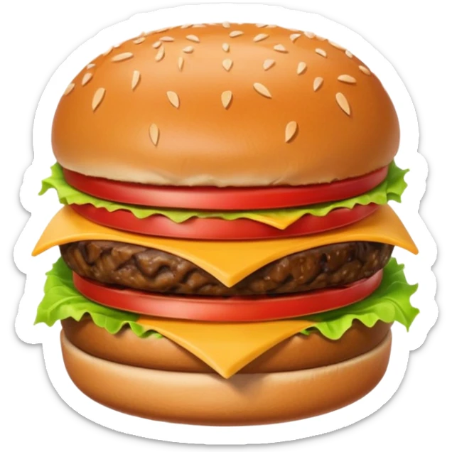 Burguro And Fryuro is two separate entities. The one on the left is a burger, consisting of 2 buns, lettuce, cheese, meat and tomatoes. The burger expresses a angry expression. While the one on the right is a carton of fries, also having a slightly annoyed expression. sticker