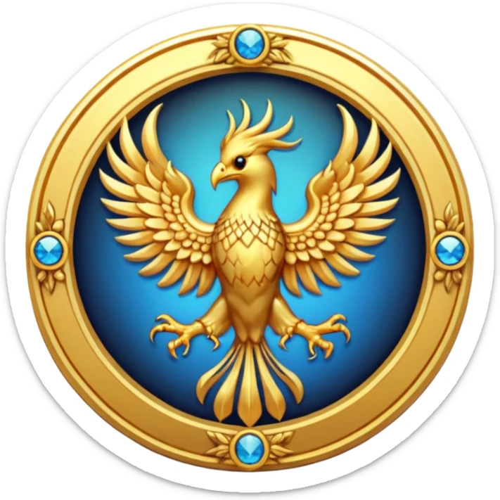 phoenix crest/brosch in a circle sticker