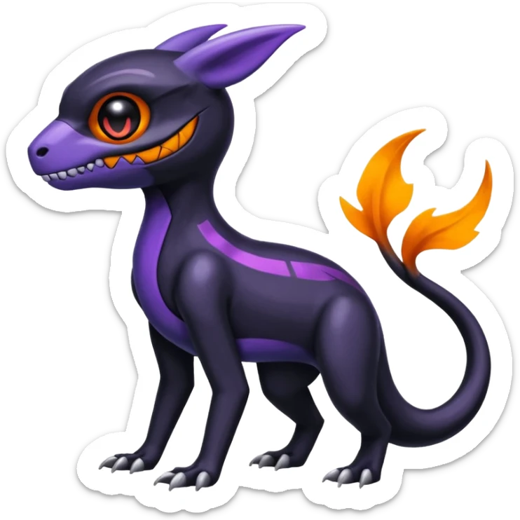 Shiny Duskull-Salandit-Umbreon-Fakémon-hybrid-creature (full body)  sticker
