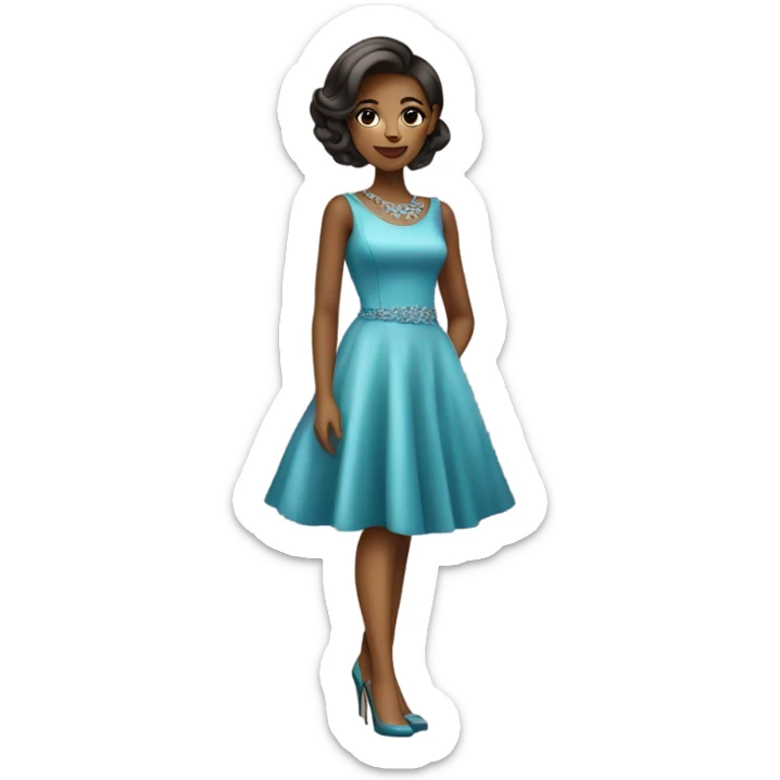 A very very pretty and beautiful girl in a beautiful dress and beautiful high heels  sticker