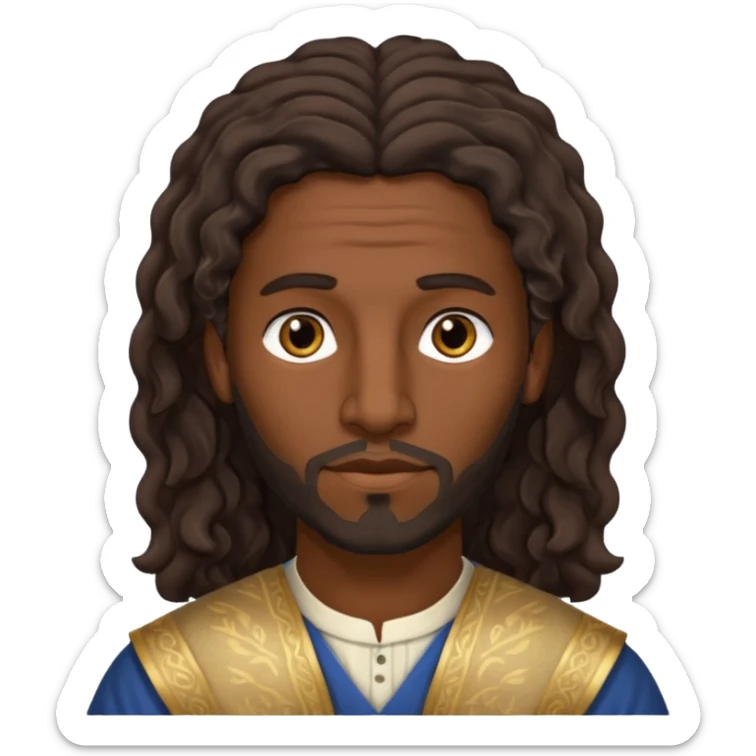 boaz - arab man from the bible no headdress with hair  sticker