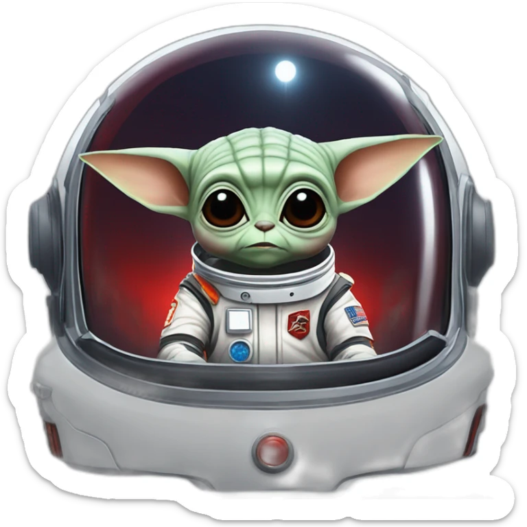 zombie michael jackson in thriller as baby yoda unicorn driving a red ferrary in an astronaut suit sticker