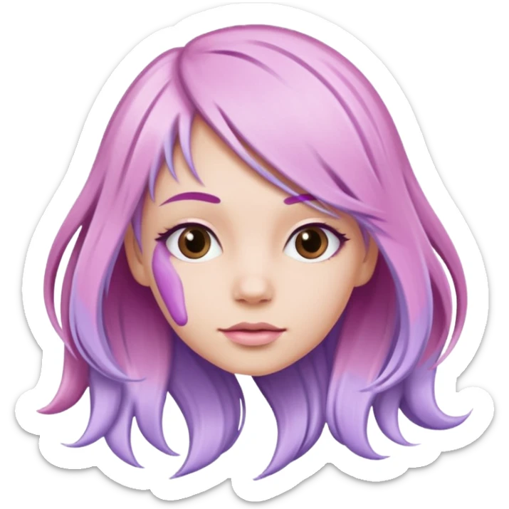 tubes of pastel pink and lilac hair dye, with a bit of dye coming out sticker