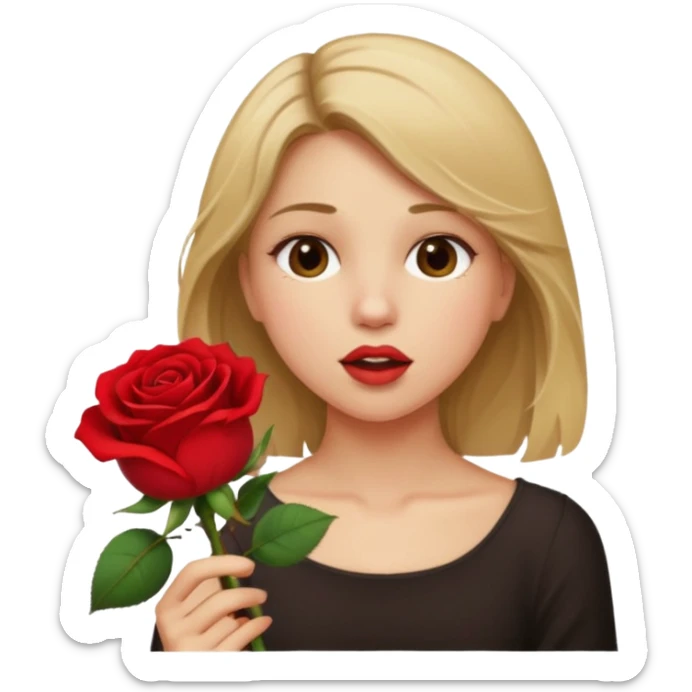 ash Trevino is a fat girl with dirty blonde hair and has a rose in her hand , really fat and a moaning face sticker