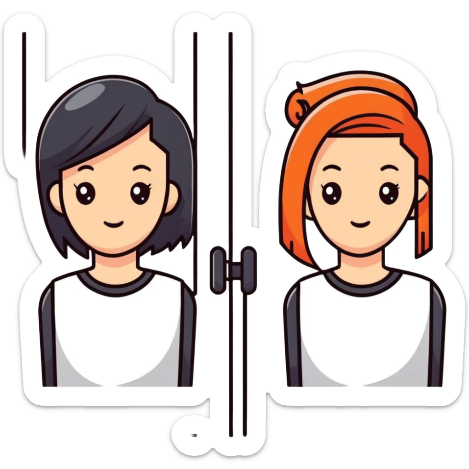 hair salon marketing social media promotion, hairstyle before and after sticker