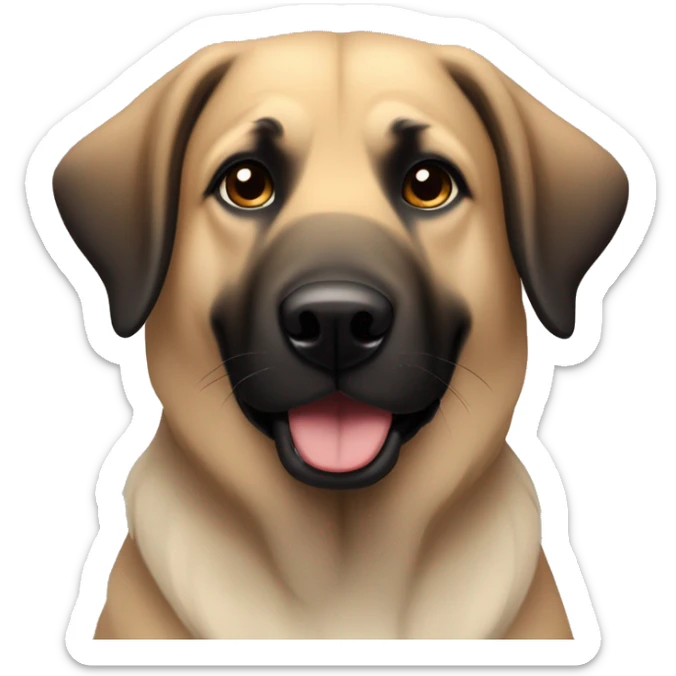 anatolian shepherd tan and black 10 years old girl with ears up sticker