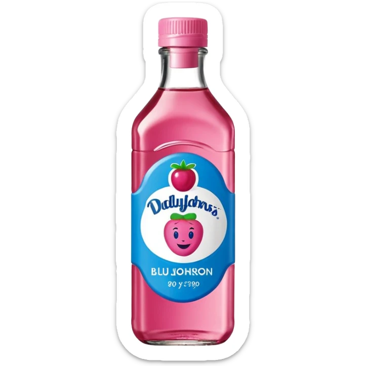 bottle of oil blue top pink outside with logo that says Diddy Party oil Johnson and Johnson  brand with a smiling berry on top sticker