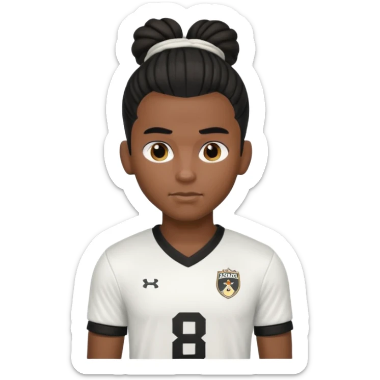a pretty male bratz footballer. black hair tied in a manbun sticker
