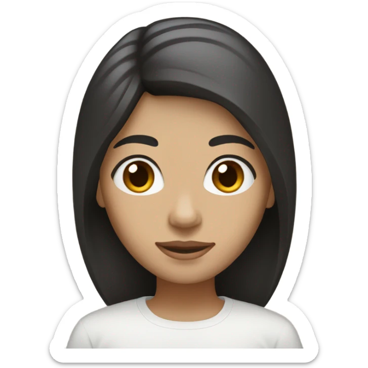 Person, black hair, brown eyes, white skin with some caramel blonde  sticker