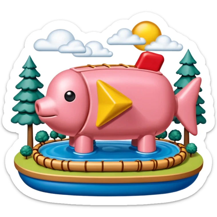  paris art city SPAM meat jeff koons style sculpture arty landscape  sticker