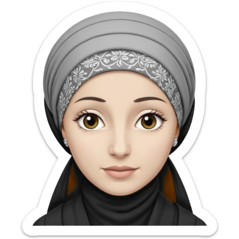 orthodox jewish woman greyscale with tichel turban circa. 1890 sticker