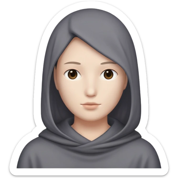 noface no gender yüzü tamamen açık gerçekçi ve gri sticker