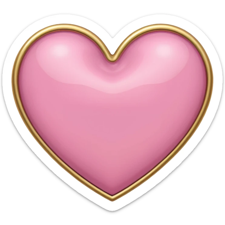 A half pink heart and half golden heart emoji sticker