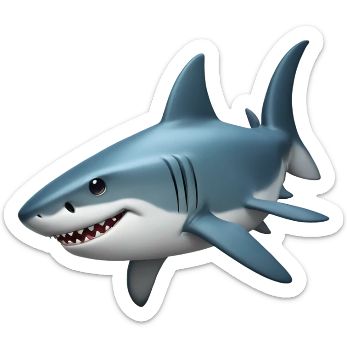 Shark with a top hat sticker
