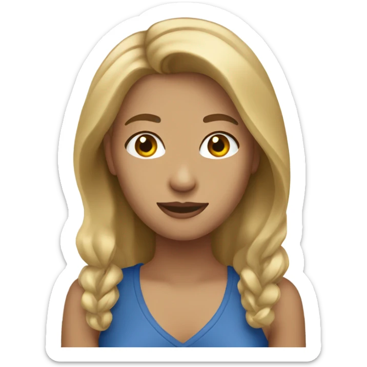 Women emoji with dirty blond hair and hazel eyes  sticker