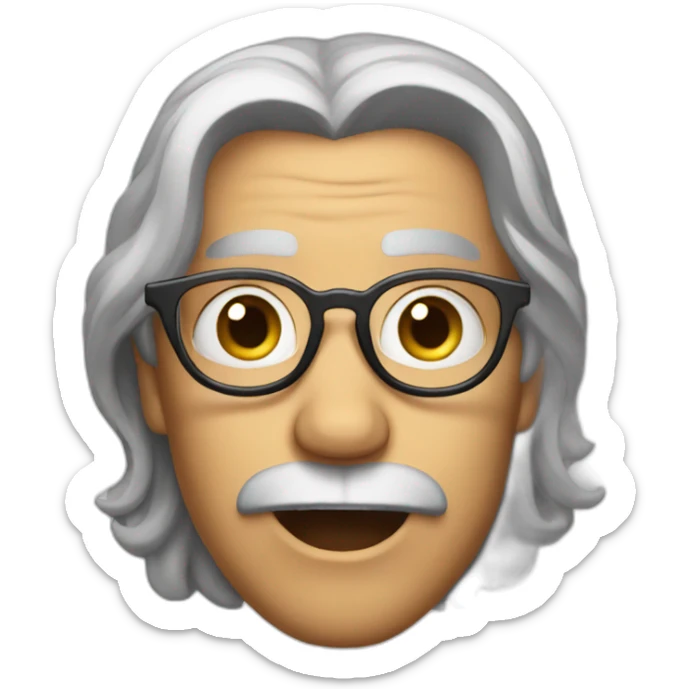 Johnny sky has gray hair wear glasses,blow kisses sticker