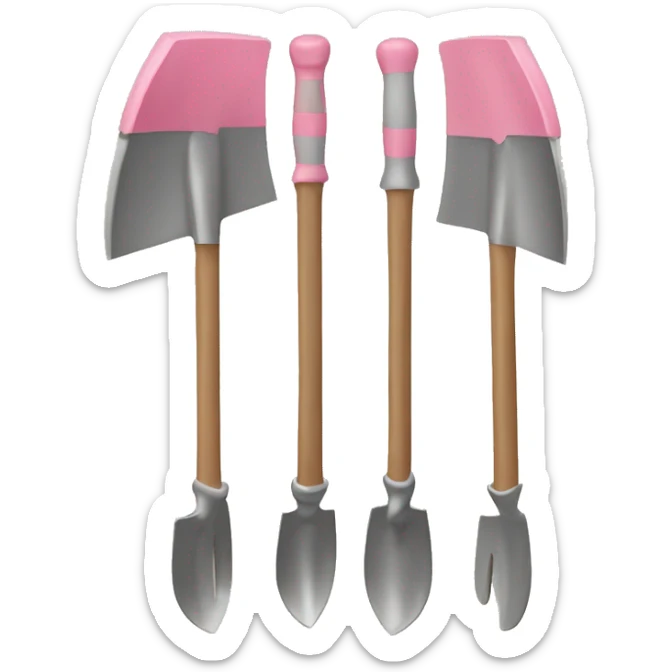 3 layers of Showels, the first one is pink, the second one is beige And the third one is grey sticker