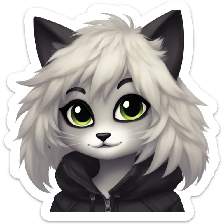 Edgy sharp anthro tomboy black cat animal furry by Falvie, LiLaiRa, griffsnuff, AngieWolf sticker