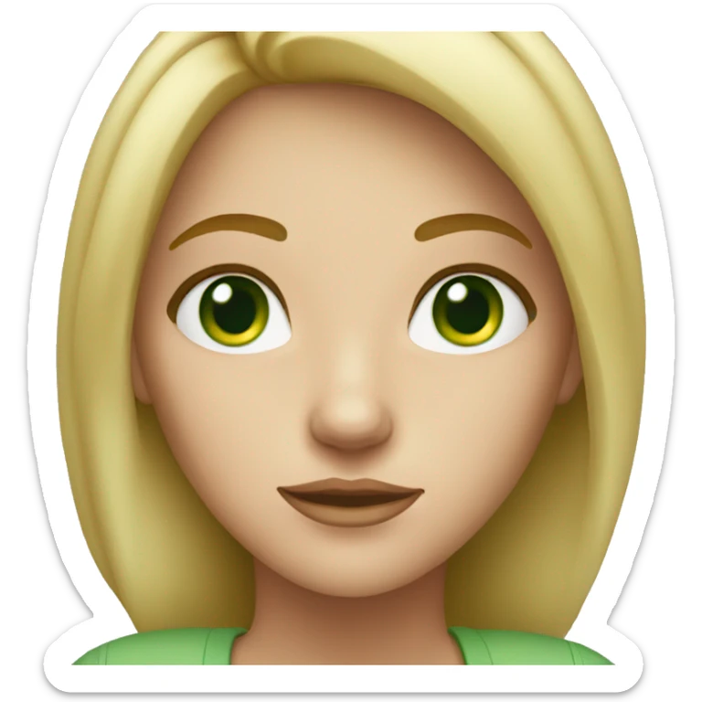 dull blonde woman with freckles and green eyes sticker