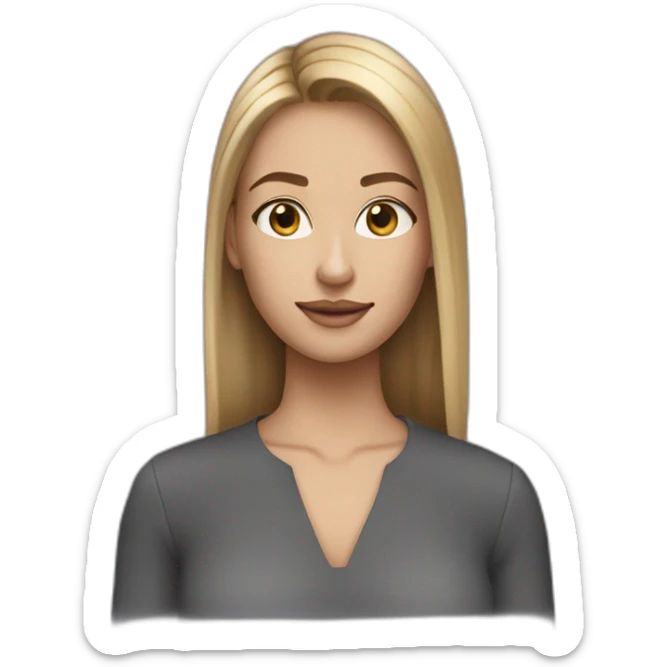 diana dark blonde straight hair sticker