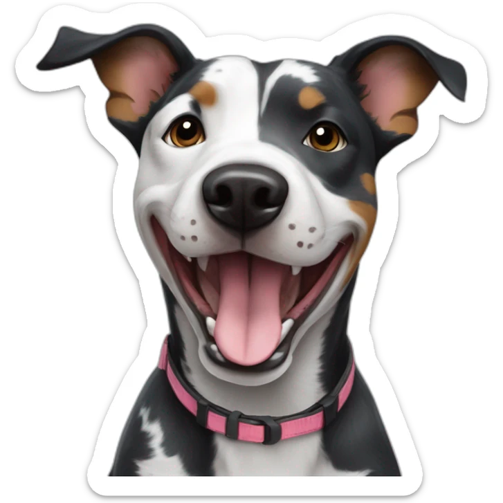Black and white Australian cattle dog pitbull mix who is really excited you came home sticker
