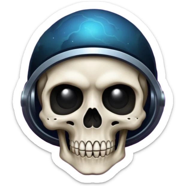 image of deep space, with planets, stars an a galaxy, in the style of your bleeding skull art. With a black background sticker