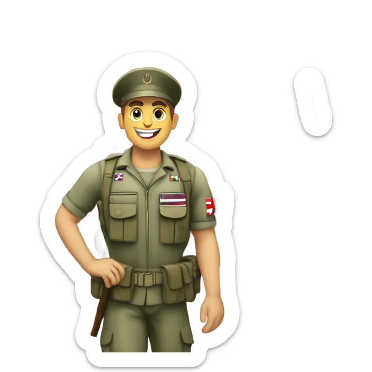 Greek military with Greek flag Thessaloniki more people in city sticker