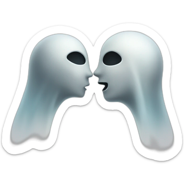 a female and a male ghosts kissing in a Ying and yang sticker