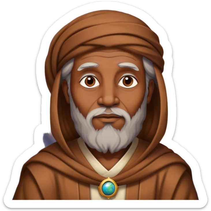 Spiritual teacher is a wise man against the background of the planet sticker