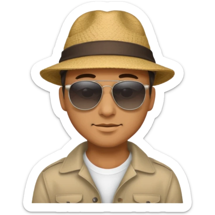 man with hat and sunglasses sticker