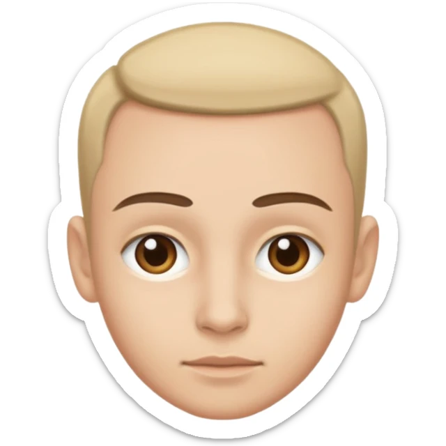 emoji of a human forehead only, showing the area between eyebrows and hairline, simple cartoon style sticker