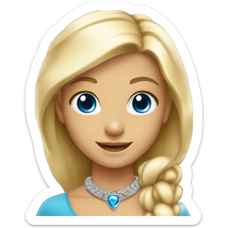 Keep this photo smiling girls with jewelry but blonde girl has blue eyes sticker