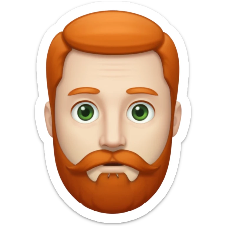 Greenish grey eyed adult man with greyish very short poor hair and a extremely long beard. Pale skin. sticker