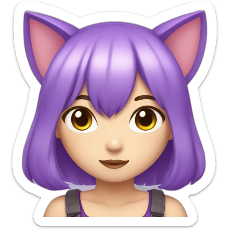purple neko girl sticker