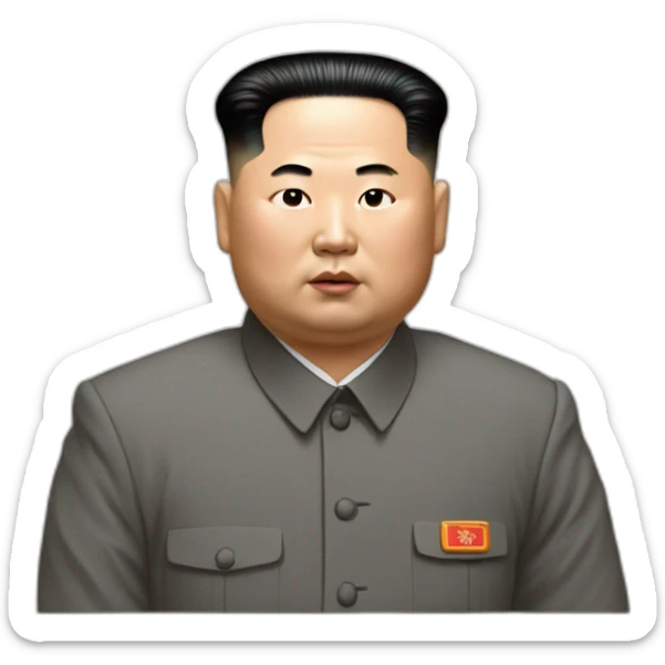 kim jong hum qui court après un chien sticker
