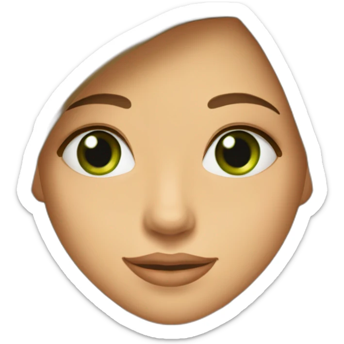 brown-straight-long-haired-and-green-eyed-girl-with-beauty-spot-on-the-chin-and-cheek sticker