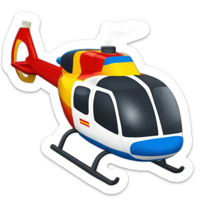 Helicóptero de la tercera escuadrilla pintado con los colores de la bandera española sticker
