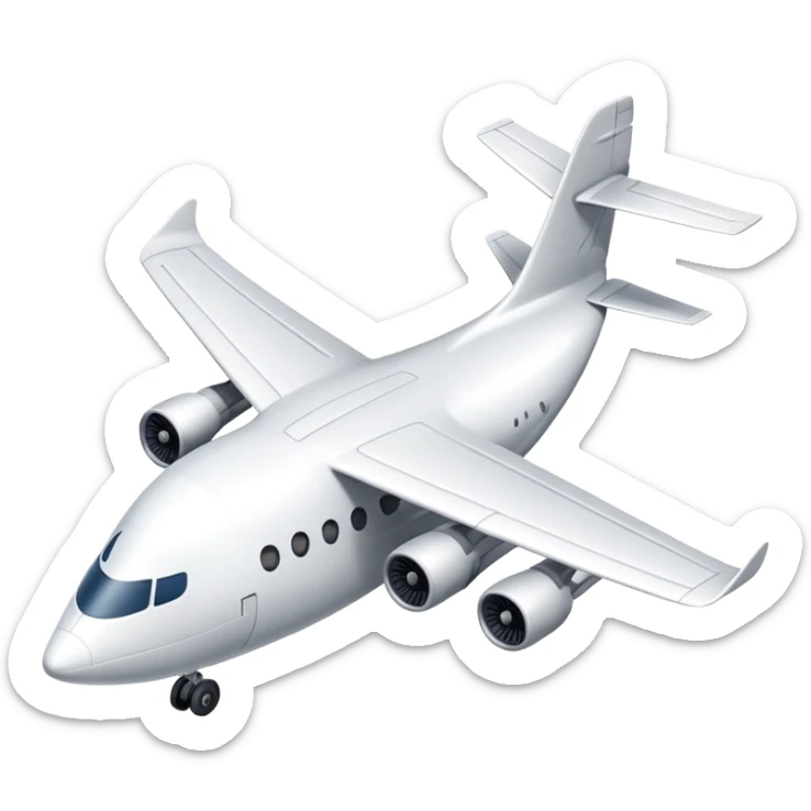 A goose-shaped airplane with wings like a goose but the body of an aircraft sticker