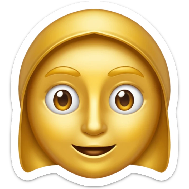 eine goldene schallpaltte, die ein gesicht hat und lächelt, keine menschlcihes gesicht sticker