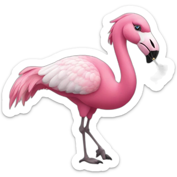 flamant-rose poney qui fume une cigarette sticker