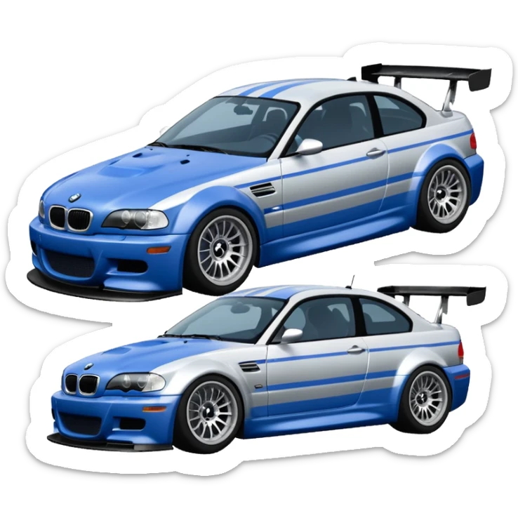 BMW M3 GT R E46 NEED FOR SPEED MOST WANTED'TAKI MAVI GÜMÜŞ resimdekini yap sticker