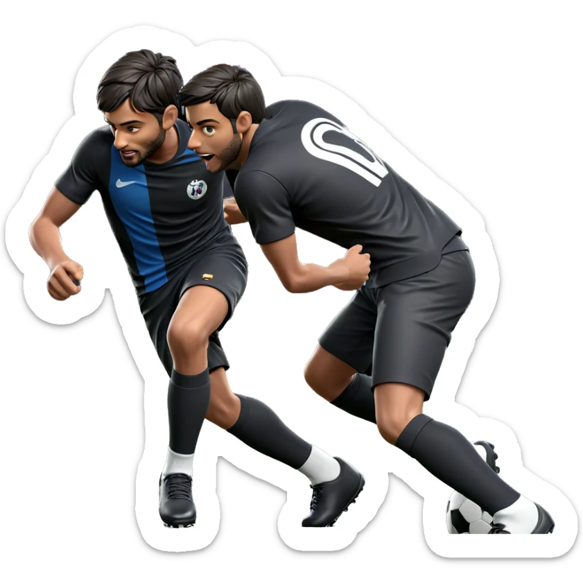 boys in sportswear playing soccer sticker